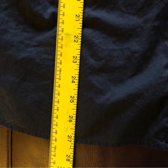 Loft navy blue roll sleeve shirt cotton split neck sZ medium - Picture 15 of 15